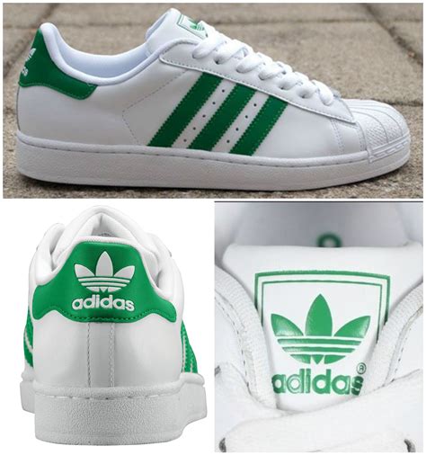 adidas green leather shoes.